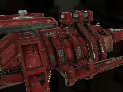 Starship star wars battlecruiser Low-poly 3D model