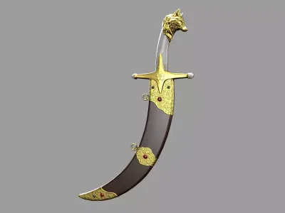 Mongol Warrior Sword Low-poly 3D model purchase