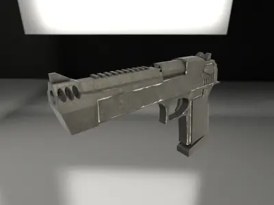 PBR gameready DesertEagle gun Low-poly 3D model