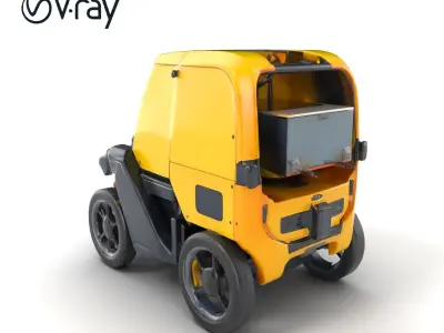 Autonomous Delivery Robot Compact Model Pack Low-poly 3D model