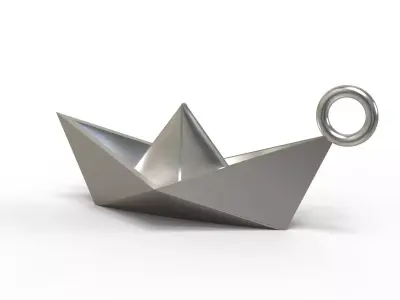 Paper boat pendant 3D print model