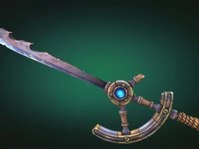 Coastal sword Low-poly 3D model