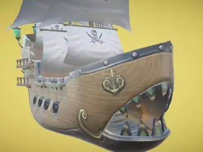 Monster Ship Hand-Painted Low-poly 3D model