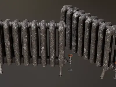 Old Radiator Game Ready Model Low-poly 3D model