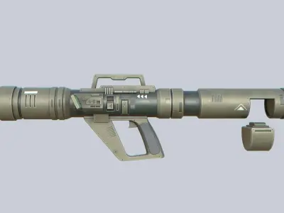 Scifi bazooka Low-poly 3D model