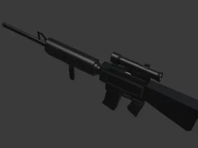 M16A4-Rifle gun with scope Free low-poly 3D model