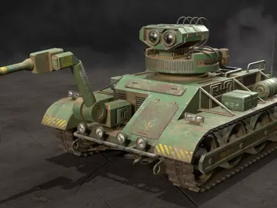 Robot Concept-3-Forest-Dirty Low-poly 3D model