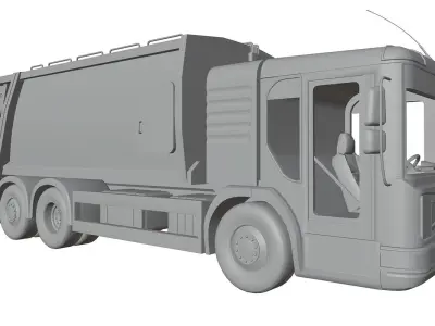 Organic garbage truck unbranded 3D model