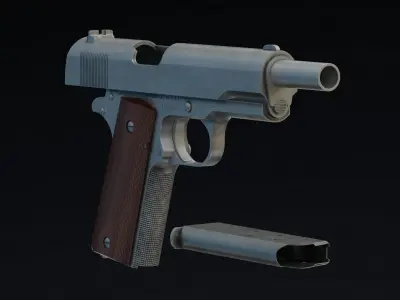 Dan Wesson M1911 ACP Low Poly Low-poly 3D model