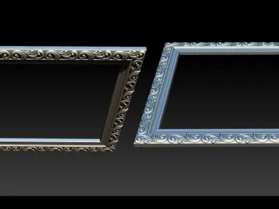 3D Frame - Wood Carving STL Model for CNC Router 3D print model 2