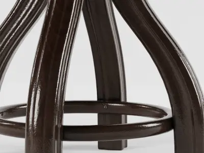 VINTAGE DARK BROWN THONET STYLE TABLE with 2 texture sets Low-poly 3D model