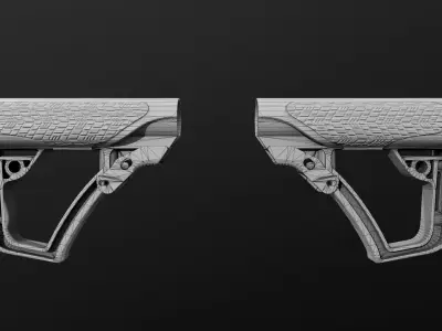 Daniel Defense AR15 Collapsible Buttstock Low-poly 3D model