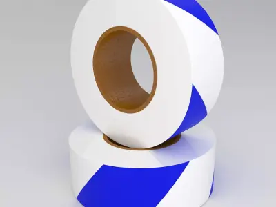 blue Barricade Tape 3D model