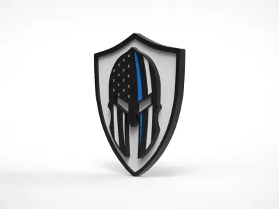 Thin Blue Line Logo Symbol Emblem Free 3D print model
