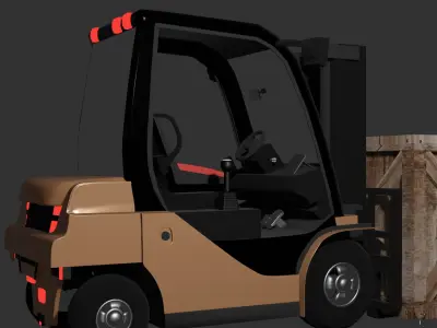Low Poly Forklift 3D model