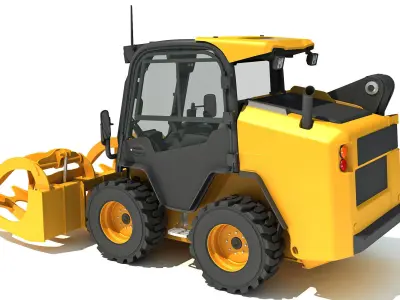 Log Fork Skid Steer Loader 3D model purchase
