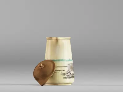 001634 Vintage Ceramic Jug with Lid 3dp 3D print model