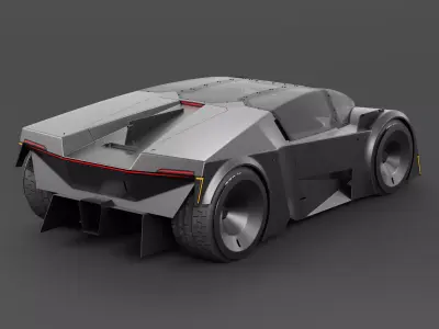 Compact Single-Seat Hypercar 3D model