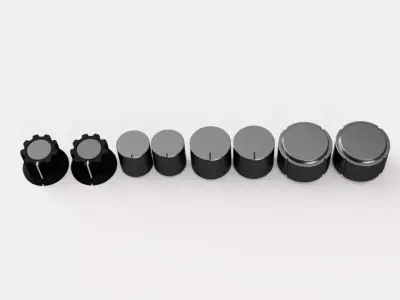 Sci-Fi Control Knobs Set 1 3D print model