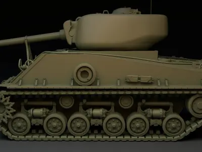 M4A3E8 Sherman Tank 3D model
