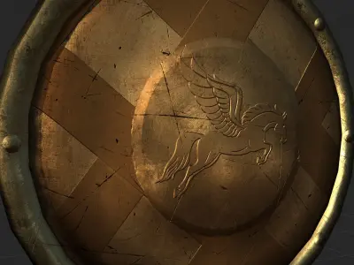 Ancient Shield Low-poly 3D model get