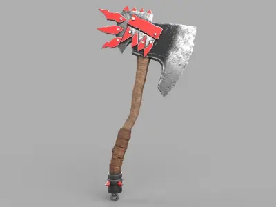 Battle axe Low-poly 3D model 45