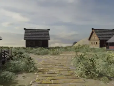 Mountain Village Path 3D model