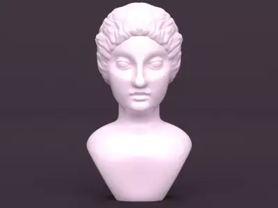 3D antique statue of a female head  3D model