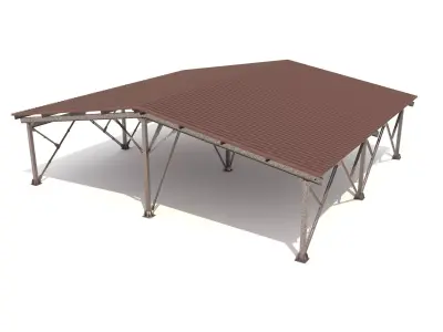 Hangar industrial construction 3D model purchase