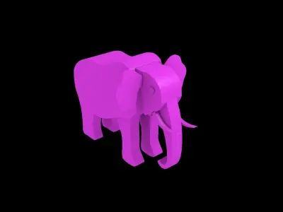elephant lowpoly Low-poly 3D model