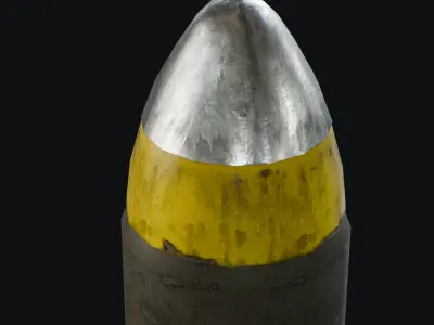 Large Artillery Shell with textures Free low-poly 3D model