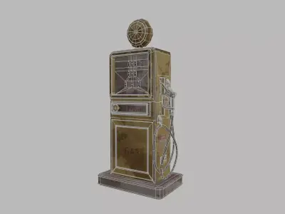 Old Rusty Gas Station Pump Low-poly 3D model