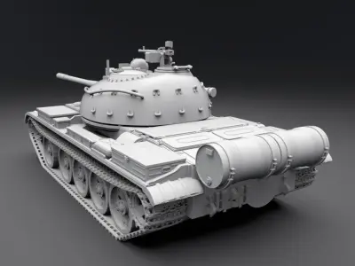 T55 Tank Scale model 3D print model
