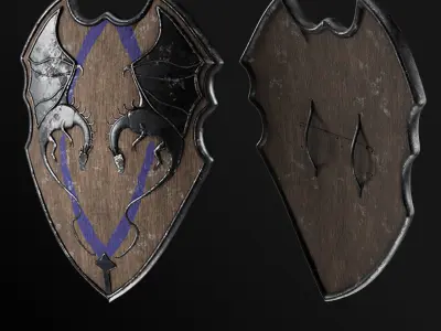 Medieval Shields Game Asset Low-poly 3D model