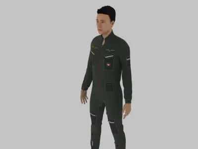Fighter Pilot Low-poly 3D model