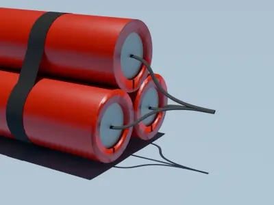 Explosion TNT Plus Wooden Boards PACK Low-poly 3D model