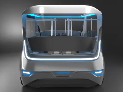 Futuristic Minibus 3D model