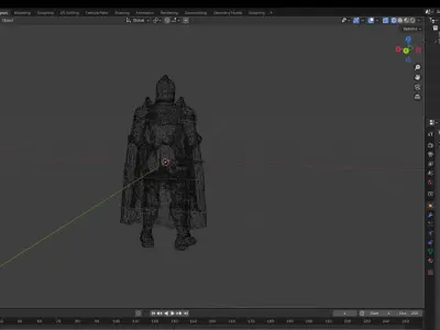 Medieval Knight Standing Guard Low-poly 3D model