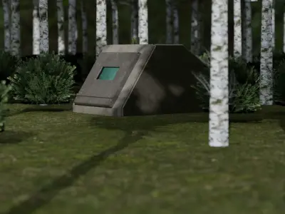 Modern Bunker Low-poly 3D model