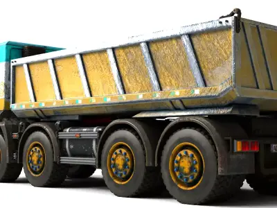 Rigged Dump Truck 3D Model 3D model