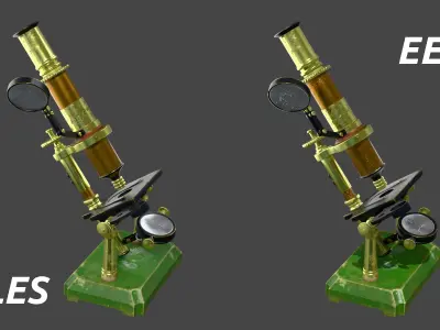 Antique microscope 3D model