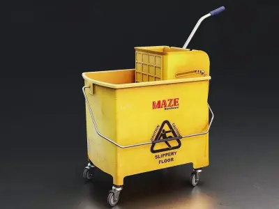 Cleaning Equipment Set Low-poly 3D model