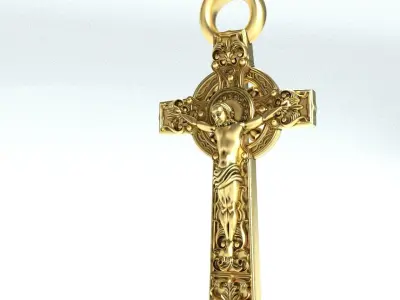 Amulet Necklace Crucifix Jesu Christ Religious for 3d  Casting  3D print model