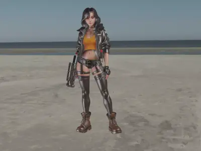 Elite Combat Femme Trio Pack Low-poly 3D model