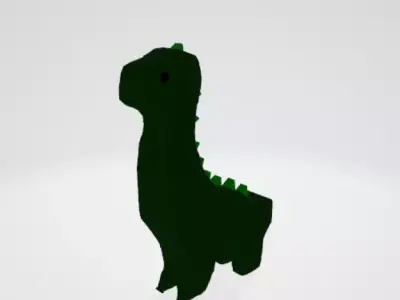 Low poly green sauropod plushie 3D Model Low-poly 3D model