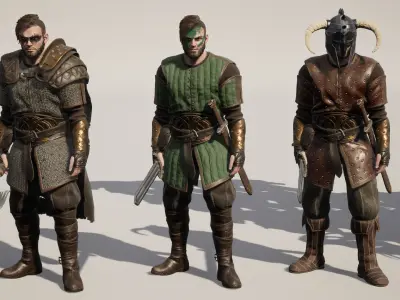 Viking Armour Collection Pack Low-poly 3D model