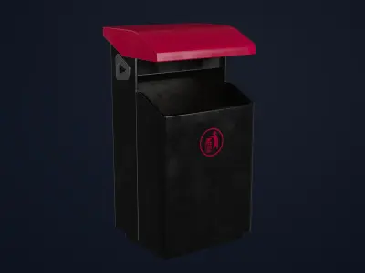 Modern trash can Low-poly 3D model purchase