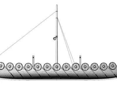 Drakkar viking ship 3D model by utertomahawk