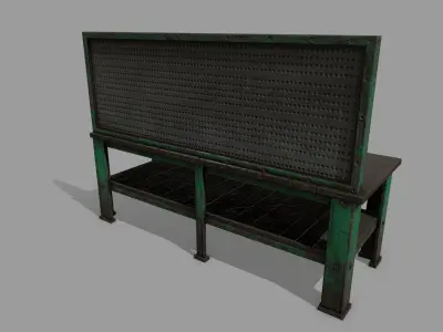 workbench bench Low-poly 3D model order