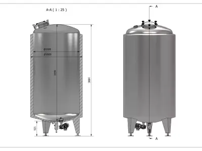 ASME BPE Pressure Vessel  Industrial Sanitary Tank 6000 L 3D model